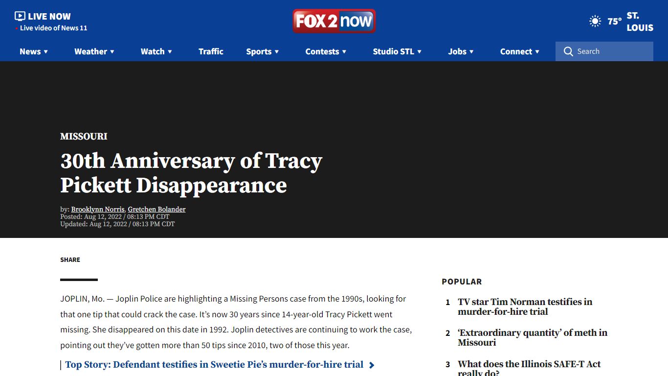 30th Anniversary of Tracy Pickett Disappearance | FOX 2